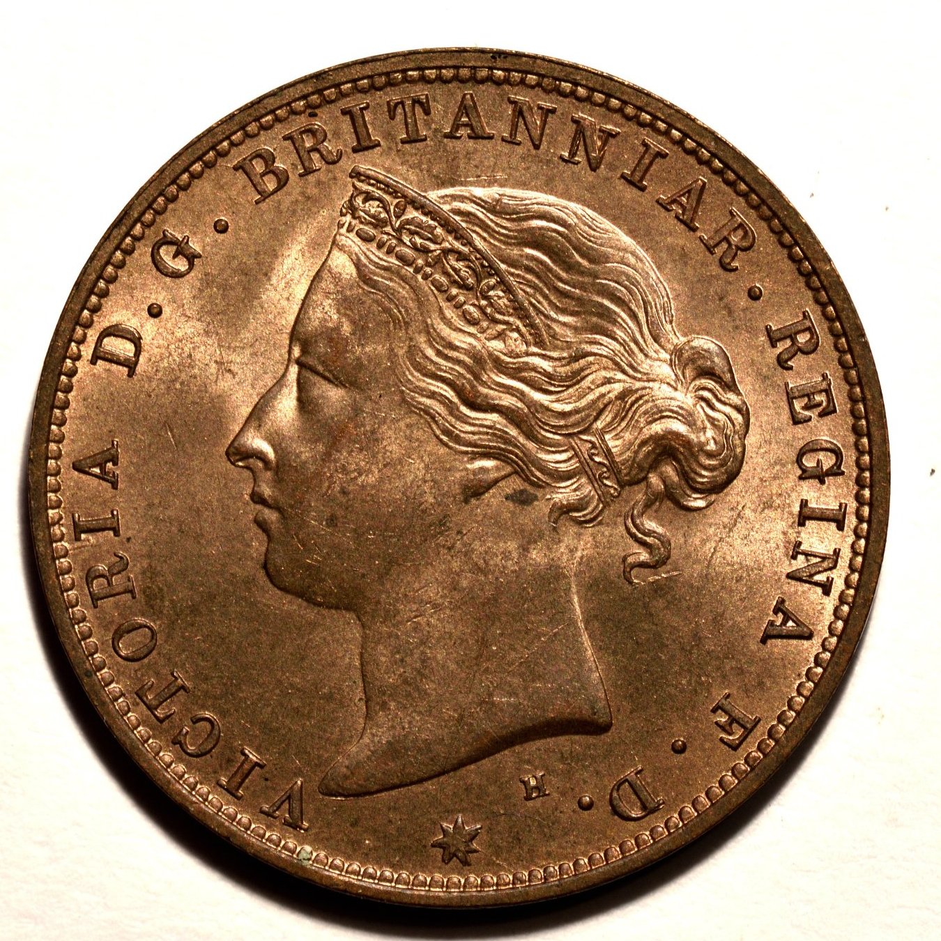 1877 half penny obverse